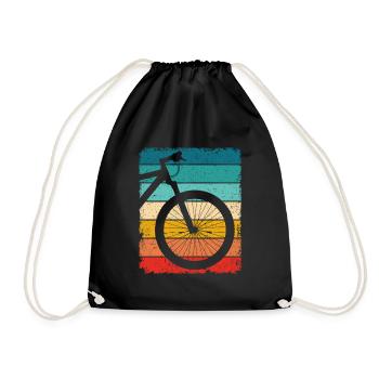 Retro MTB - Drawstring Bag - black - Front