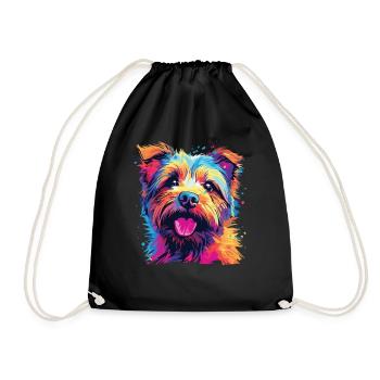 Wasserfarben Farbenfroher Norfolk Terrier - Turnbeutel - Schwarz - Vorne
