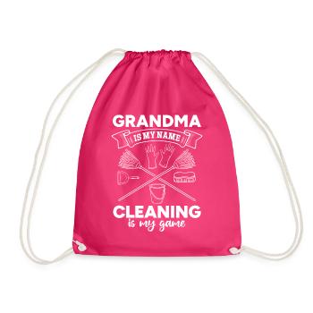 Grand-mère est mon nom Le ménage est mon jeu - Entretien ménager - Sac de sport léger - fuchsia - Devant