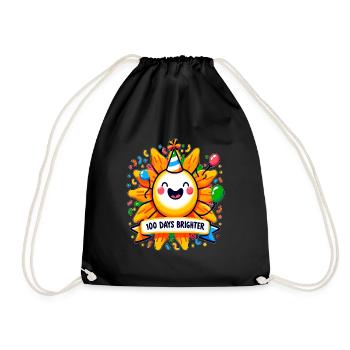 100 Days Brighter Sunshine Celebration - Drawstring Bag - black - Front