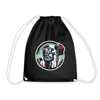Zebra Roam Free or Dye, Mic Drop - Drawstring Bag - black - Front
