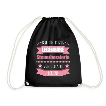 Steuerberaterin Steuerexpertin süßes Geschenk - Turnbeutel - Schwarz - Vorne