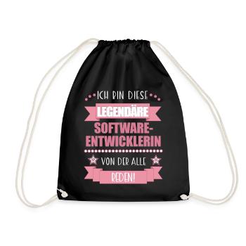 Softwareentwicklerin Codeexpertin süßes Geschenk - Turnbeutel - Schwarz - Vorne