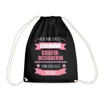 Grafikdesignerin Kreativexpertin süßes Geschenk - Turnbeutel - Schwarz - Vorne