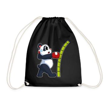 Panda Boxer Boxing Gloves Boxing - Drawstring Bag - black - Front