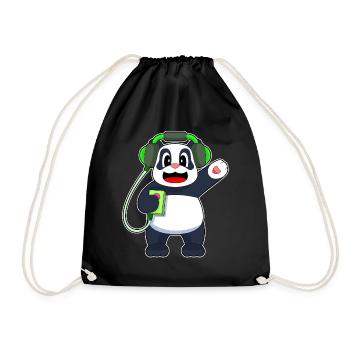 Panda Écouteurs Musique - Sac de sport léger - noir - Devant