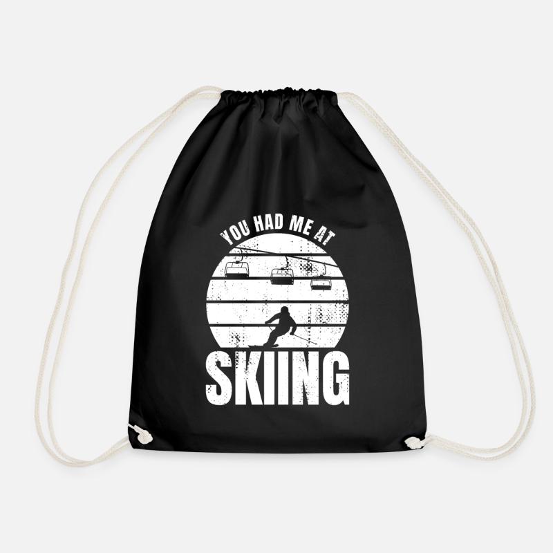 Du hattest mich bei Skifahren - Turnbeutel - Schwarz