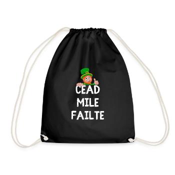 « Céad Míle Fáilte : Leprechaun Pride & Luck Tee » - Sac de sport léger - noir - Devant