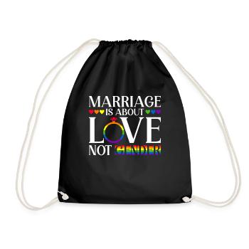 Gay Pride Wedding Gay Marriage - Drawstring Bag - black - Front