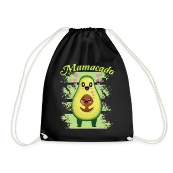 Avocado Mamacado Lustiger Spruch - Turnbeutel - Schwarz - Vorne