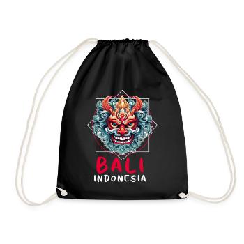Bali Travel Barong Mask Balinese Culture - Turnbeutel - Schwarz - Vorne