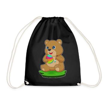Bear Easter Paint - Drawstring Bag - black - Front