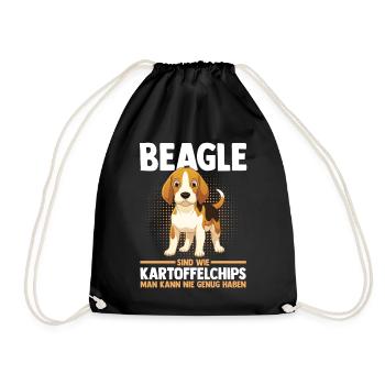 Hund Beagle - Turnbeutel - Schwarz - Vorne
