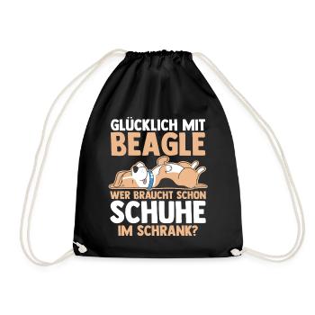 Dog Beagle - Drawstring Bag - black - Front