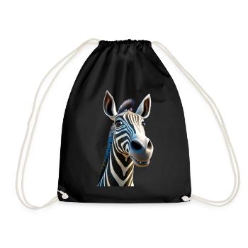 Zebra Africa I Love Cute Zebras Wild Zebra - Drawstring Bag - black - Front