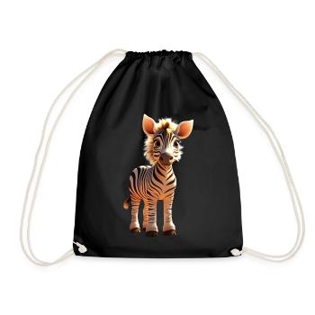 Zebra Africa I Love Cute Zebras Wild Zebra - Drawstring Bag - black - Front
