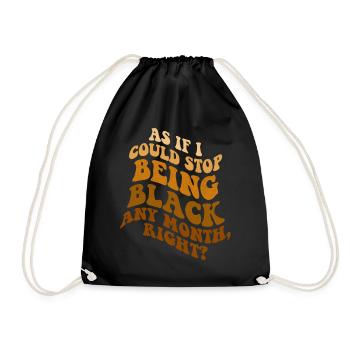 Retro Groovy Melanin Pride Funny black history - Drawstring Bag - black - Front