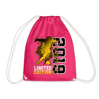 2019 Geburtsjahr Geburtstag Fußball - Turnbeutel - Fuchsia - Vorne