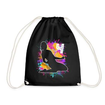 Soccer Woman Soccer 4th Birthday - Drawstring Bag - black - Front