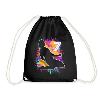 Female Soccer Player 7th Birthday - Drawstring Bag - black - Front
