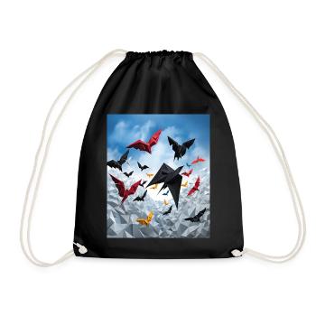 Art japonais gravure sur bois japonais Art Print Origami - Sac de sport léger - noir - Devant