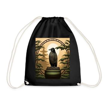 Art japonais Gravure sur bois japonaise Art Print Zen - Sac de sport léger - noir - Devant