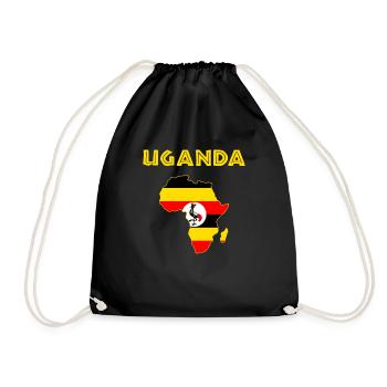 Uganda flag, american ugandan - Turnbeutel - Schwarz - Vorne