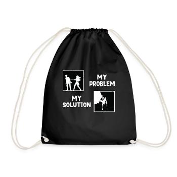 Rock Climber My Problem My Solution Pictogram Dad - Turnbeutel - Schwarz - Vorne