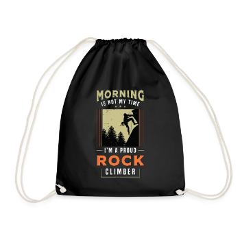 Rock Climber Morning Is Not My Time Mountaineering - Turnbeutel - Schwarz - Vorne