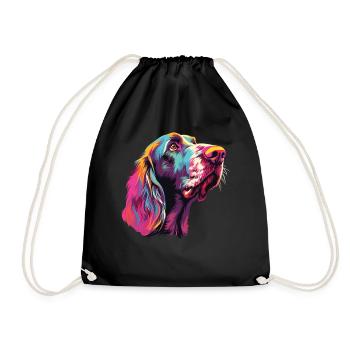 Aquarelle colorée Spinone Italiano - Sac de sport léger - noir - Devant
