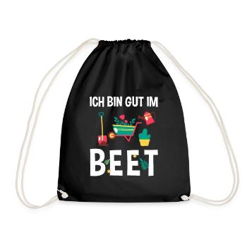 Ich Bin Gut Im Beet Gärtner - Turnbeutel - Schwarz - Vorne