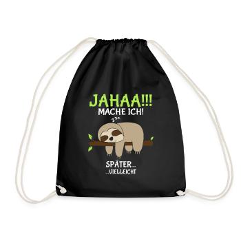 yes I might make sloth later - Drawstring Bag - black - Front