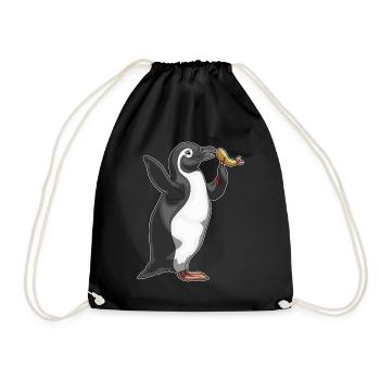 Pinguin Fisch Tempura - Turnbeutel - Schwarz - Vorne