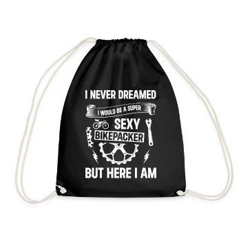 Gravel Bike Bikepacking - Super Sexy Bikepacker - Drawstring Bag - black - Front