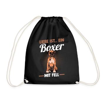 Hund Deutscher Boxer - Turnbeutel - Schwarz - Vorne