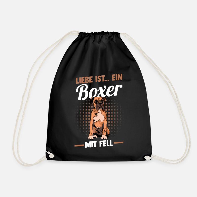 Hund Deutscher Boxer - Turnbeutel - Schwarz