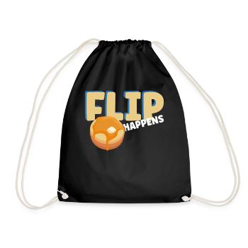 Pancake Lover Kids Pun Flip - Drawstring Bag - black - Front