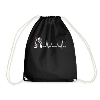 Cute Year of The Rabbit Heartbeat Chinese Zodiac S - Turnbeutel - Schwarz - Vorne