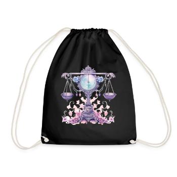 Libra Astrology Sign Zodiac September October Birt - Turnbeutel - Schwarz - Vorne