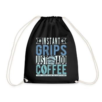 Instant Grips Just Add Coffee - Drawstring Bag - black - Front