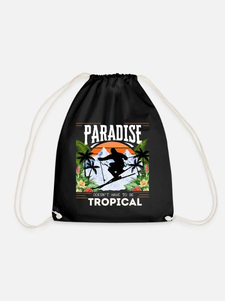 Paradise Doesn't Have To Be Tropical - Skiing - Turnbeutel - Schwarz