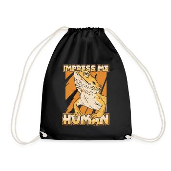 Impress Me Humain Pogona Propriétaire De Lézard Barbu - Sac de sport léger - noir - Devant