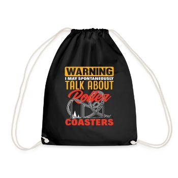 Roller Coaster Lovers Hobby Amusement Park Looping - Drawstring Bag - black - Front