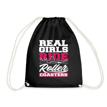 Roller Coaster Real Girls Ride Roller Coaster - Drawstring Bag - black - Front