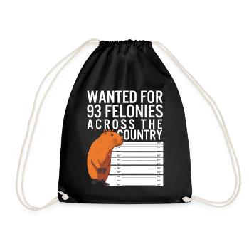 Chemise Capybara, recherché pour 93 crimes à travers le - Sac de sport léger - noir - Devant