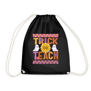 Halloween-Lehrer-Shirt, Trick Or Teach T-Shirt, Geschenk - Turnbeutel - Schwarz - Vorne