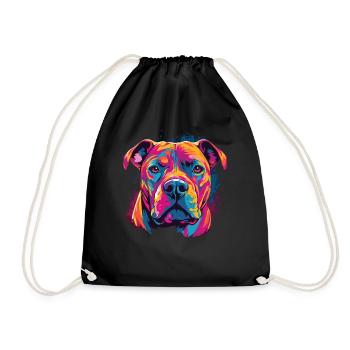 Aquarelle colorée Dogue Argentino - Sac de sport léger - noir - Devant
