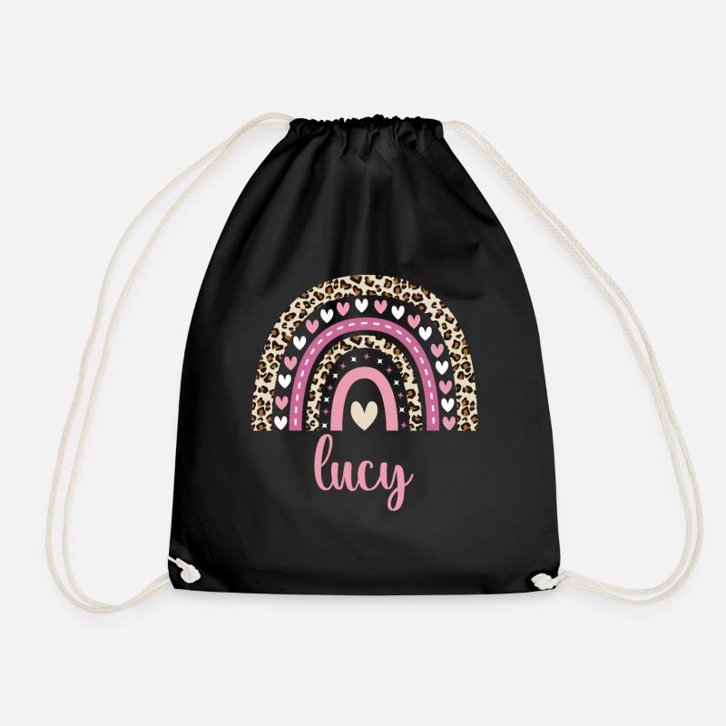 Lucy Regenbogen Name Geburtstag Lucy - Turnbeutel - Schwarz
