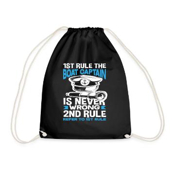Funny Sailor Sailing Captain - Drawstring Bag - black - Front