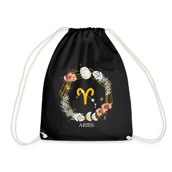 Aries Constellation Sign Zodiac Symbol Astrology - Turnbeutel - Schwarz - Vorne